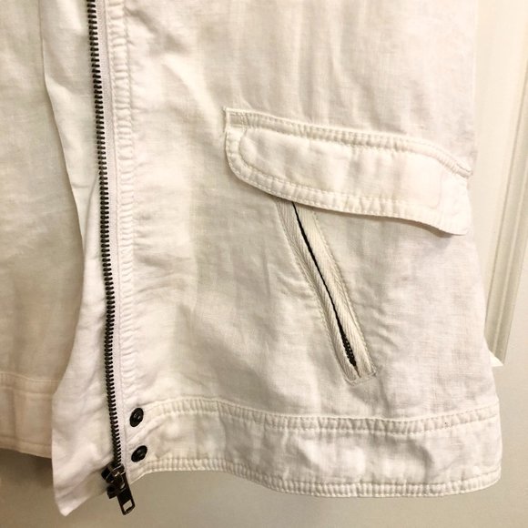 Michael Stars Linen Moto Vest Size XS NWT White - Picture 5 of 13